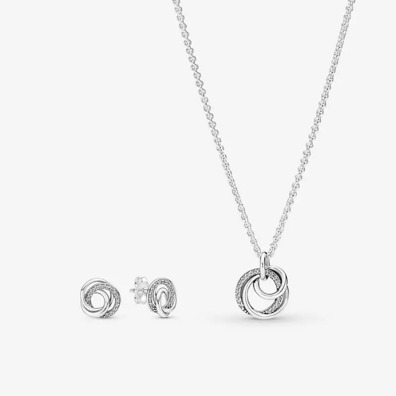 Family Always Encircled Necklace and Earrings Gift Set